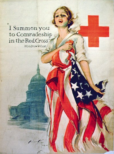 I Summon You To Comradeship in the Red Cross, 1st World War poster, 1918 by Harrison Fisher